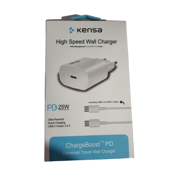 KENSA 3.0A 25W TYPE-C ŞARJ BAŞLIĞI HIZLI ŞARJ QUİCK ŞARJ ÖZELLİKLİ ŞARJ ALETİ ADAPTÖRÜ + KABLO SETİ