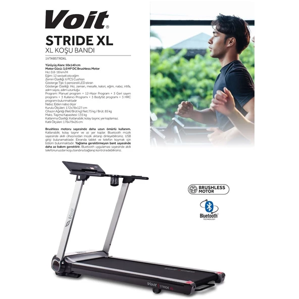 Voit Stride XL Otomatik Eğimli Koşu Bandı - 3