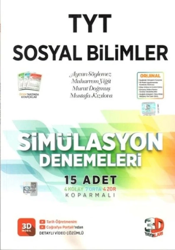 3D Yayınları TYT Sosyal Bilimler Tamamı Video Çözümlü Simülasyon Denemeleri