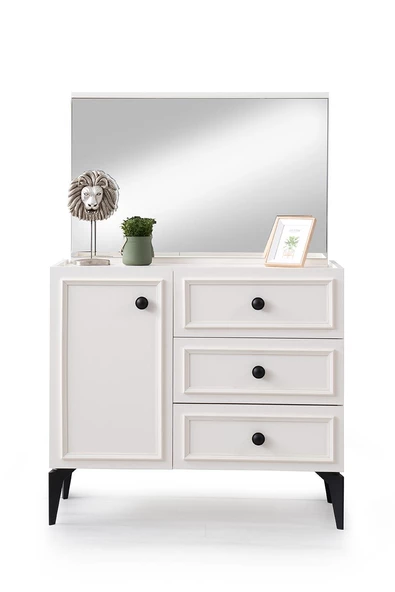 Duru Modern Mdf Aynasız Dolaplı Çekmeceli Şifonyer 95cm