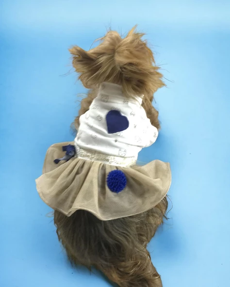 Navy Creamy Tütülü Köpek Elbisesi,  Kıyafeti Tutu - 4