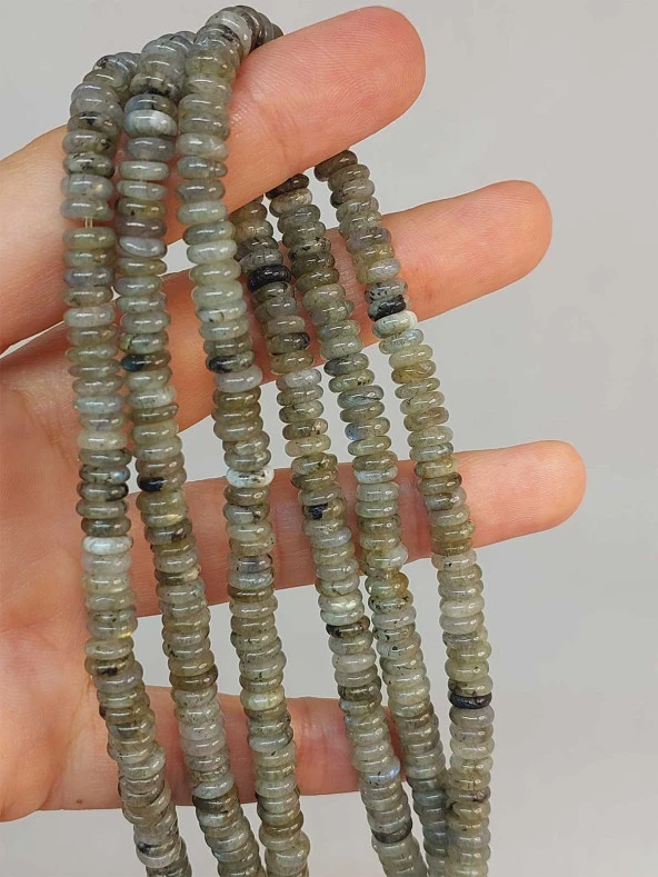 Labradorit Taşı Rondela Kesim 6x1.5mm Dizi (49410) ürün görseli