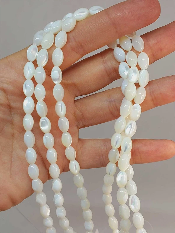 Sedef Taşı Arpa Kesim 5.5x8.5mm Dizi (49416) ürün görseli 1