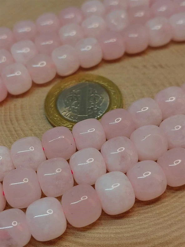 Pembe Kuvars Taşı Şekilli 9x10mm Dizi (49420) - Resim 2