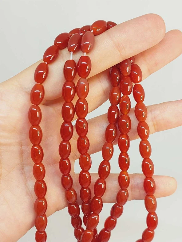 Akik Taşı Arpa Kesim 6x9mm Dizi (49422) ürün görseli 1