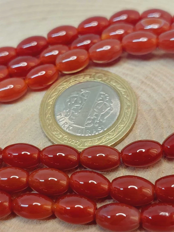 Akik Taşı Arpa Kesim 6x9mm Dizi (49422) - Resim 2