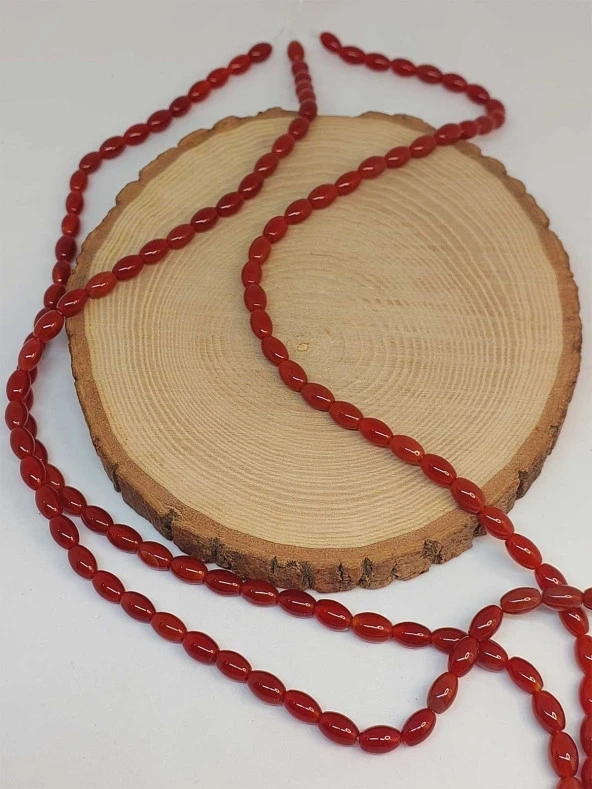 Akik Taşı Arpa Kesim 6x9mm Dizi (49422) - Resim 3