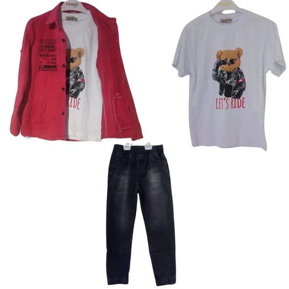 TOMBİŞ LİFE SUMMER BASKILI ÜÇLÜ ERKEK ÇOCUK TAKIM - 3