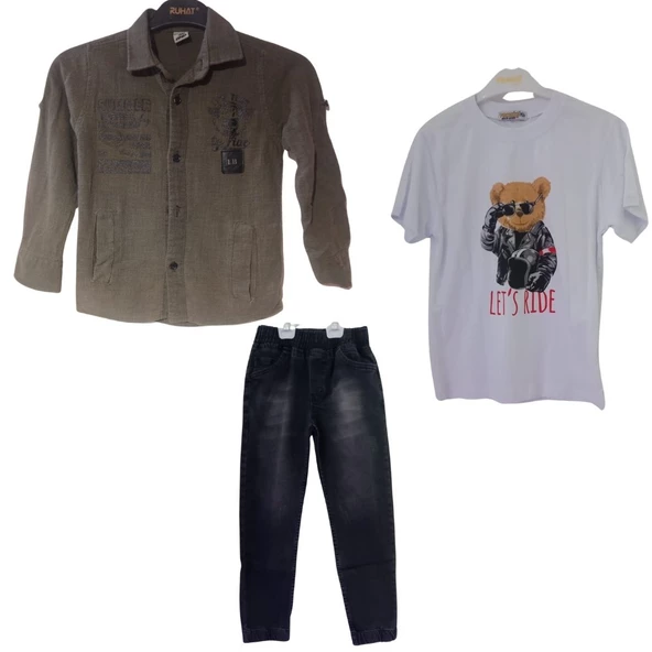 TOMBİŞ LİFE SUMMER BASKILI ÜÇLÜ ERKEK ÇOCUK TAKIM - 2