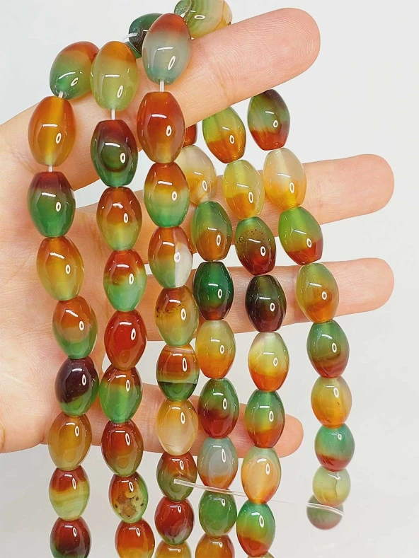 Akik Taşı Arpa Kesim 10x13mm Dizi (49436) ürün görseli