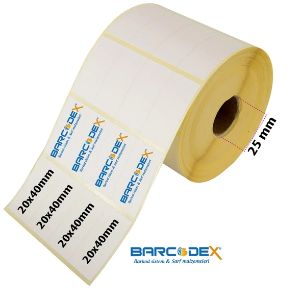 20 mm x 40 mm 5'li Lamine Termal Etiket (5.000)