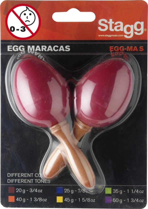 STAGG 2'Lİ MARAKAS KIRMIZI RENK EGG−MA S/RD