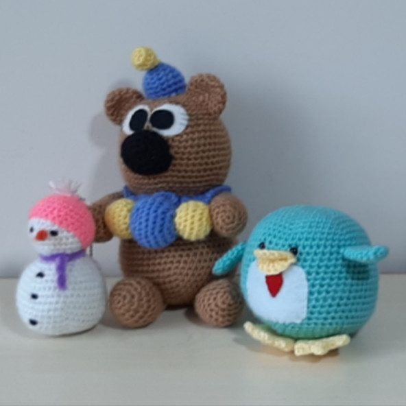 Amigurumi Oyuncak Ayıcıklar Uyku Bebekleri Turkuaz - 2