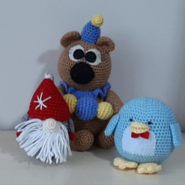 Amigurumi Oyuncak Ayıcıklar Uyku Bebekleri mavi