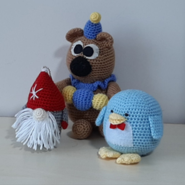 Amigurumi Oyuncak Ayıcıklar Uyku Bebekleri mavi - 2