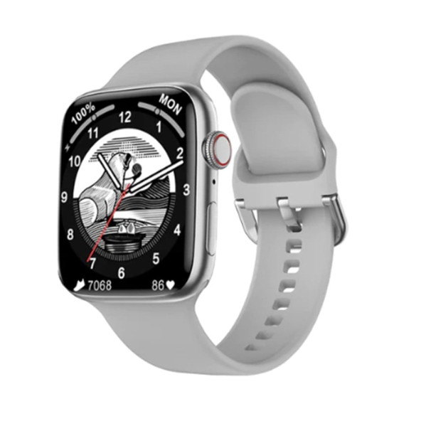 Hw56 MAX Plus Gri Smart Watch Akıllı Saat Wireless Charging Çift Buton Aktif Her Telefona Uyumlu - 3
