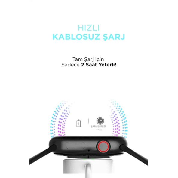 Hw56 MAX Plus Gri Smart Watch Akıllı Saat Wireless Charging Çift Buton Aktif Her Telefona Uyumlu - 7