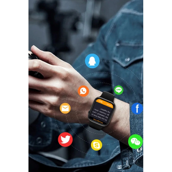 Hw56 MAX Plus Gri Smart Watch Akıllı Saat Wireless Charging Çift Buton Aktif Her Telefona Uyumlu - 8