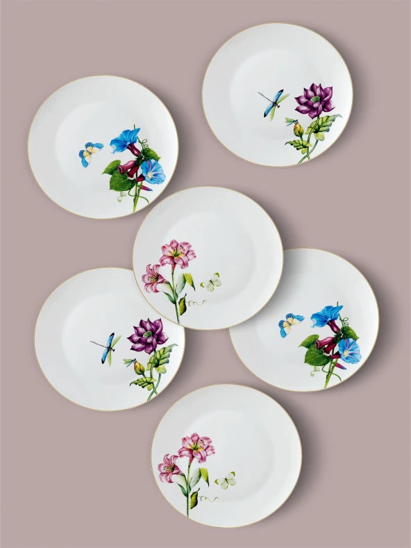 The Mia Blomma Servis Tabağı 6 Kişilik DNR0065 - 3