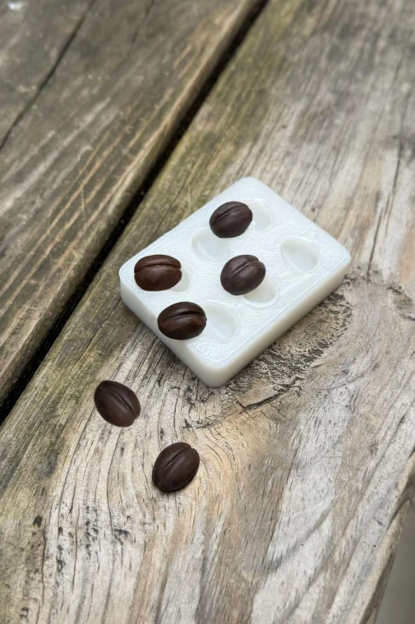 Kahve Çekirdeği Altılı Silikon Mum Kalıbı - Resim 3