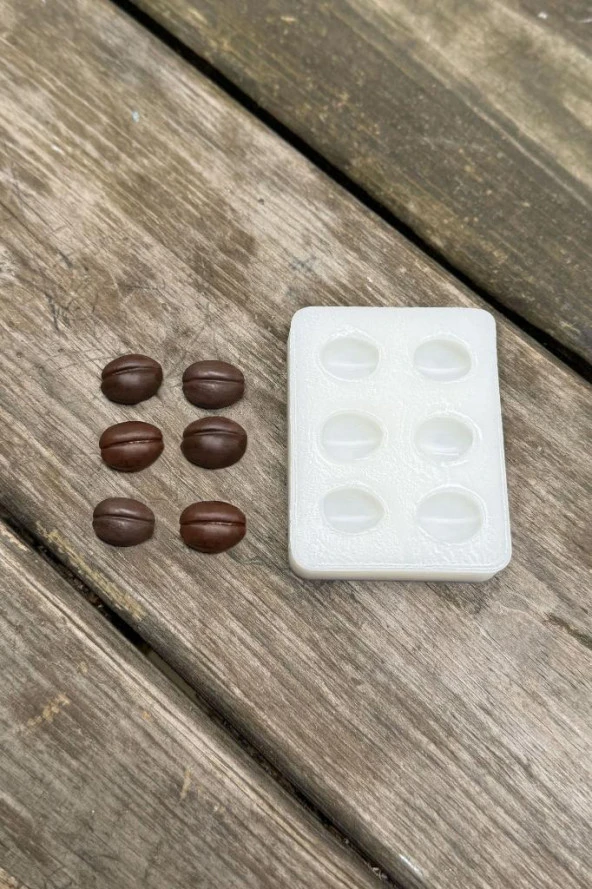 Kahve Çekirdeği Altılı Silikon Mum Kalıbı - Resim 4