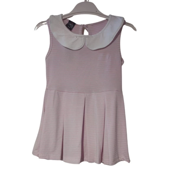 SELFİE VİSKON BEBE YAKALI KIZ ÇOCUK ELBİSE