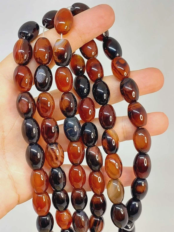 Akik Taşı Arpa Kesim 10x13.5mm Dizi (49448) ürün görseli