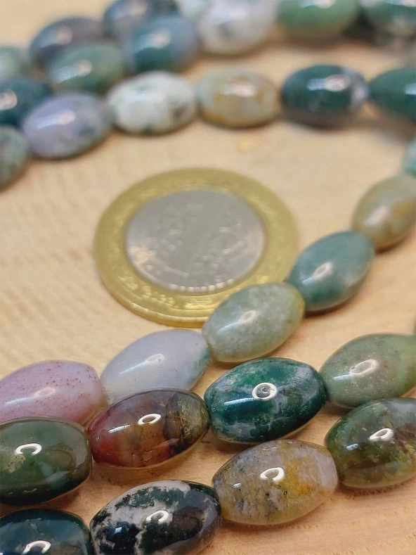 Akik Taşı Arpa Kesim 8x12mm Dizi (49450) - Resim 2