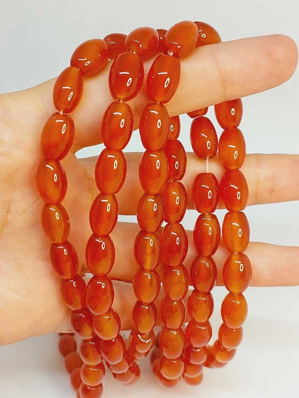 Akik Taşı Arpa Kesim 8x12mm Dizi (49460) ürün görseli 1