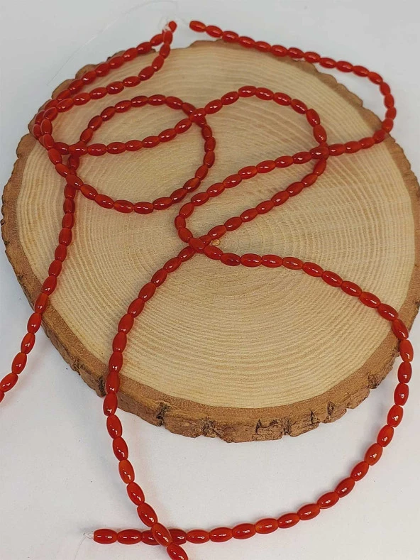 Akik Taşı Arpa Kesim 4x6.5mm Dizi (49464) - Resim 3