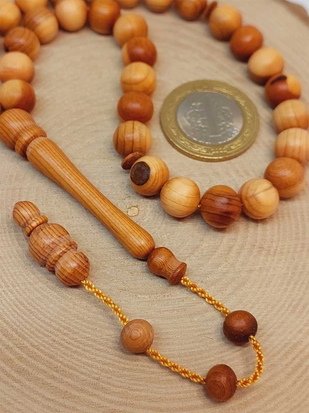 Kıbrıs Ağacı 33lük Tesbih 9.5mm Usta İşçilikli (49502) - Resim 3