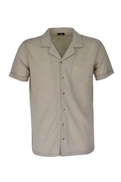 Erkek Apaçi Yaka Kısa Kol Tişört 9939 BGL-ST03745 - Resim 3