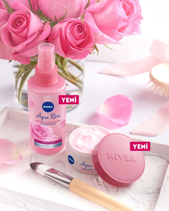 Nivea Aqua Rose Hyaluron ve Organik Gül Suyu İçeren Nemlendirici Jel Yüz Kremi (50 ml); 48 Saat Yoğu - 3