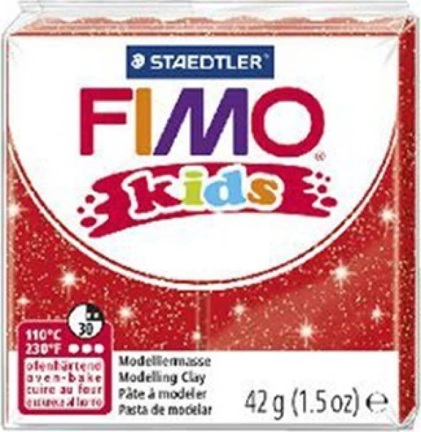 Staedtler Fimo Kids Polimer Kil 42Gr. Glitter Red ürün görseli 1