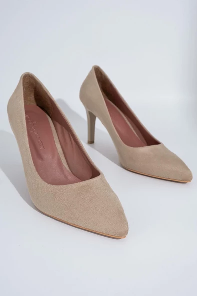 Ten Süet Stiletto Topuklu Ayakkabı - Anger - 4