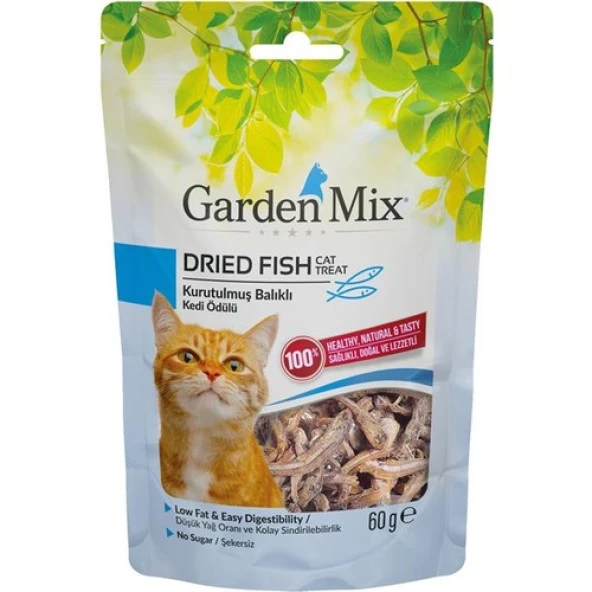 Gardenmix Kurutulmuş Balıklı Kedi Ödülü 60 Gr SKT:05/2026