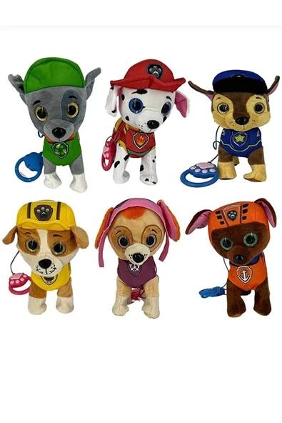 Paw Patrol RUBBLE Köpek Yürüyen, Havlayan Müzikli Tasmalı Kumandalı Peluş Oyuncak - 3