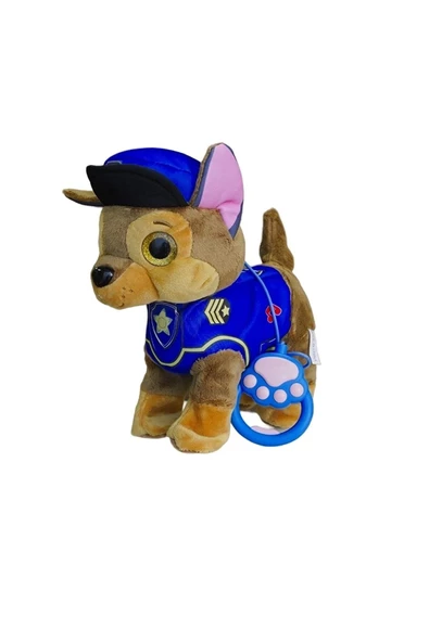 Paw Patrol Köpek CHASE Yürüyen, Havlayan Müzikli Tasmalı Kumandalı Peluş Oyuncak