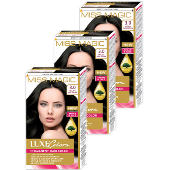 Mıss Magıc 3.0 Koyu Kahverengi (Natural Dark Brown) 3 lü Set Boya