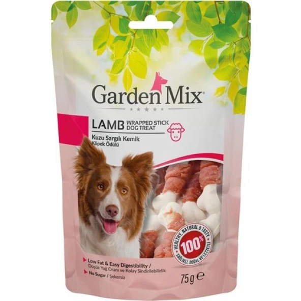 Gardenmix Kuzu Sargılı Kemik Köpek Ödülü 75 Gr SKT:12/2025