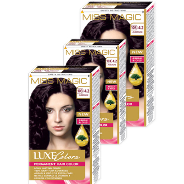 Mıss Magıc 4.2 Patlıcan Moru (Aubergne) 3 lü Set Boya - 2