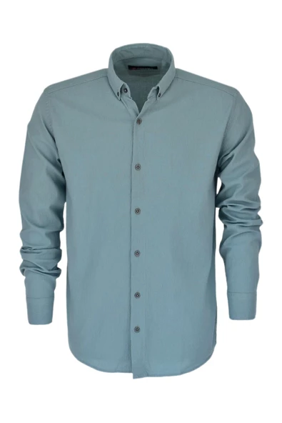 Erkek Pamuklu Yazlık Uzun Kol Gömlek 9622 BGL-ST03739 - Resim 5