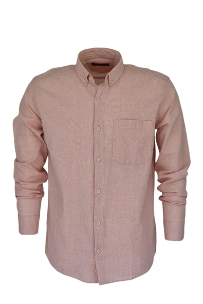 Erkek Pamuklu Yazlık Uzun Kol Gömlek 9622 BGL-ST03739 - Resim 3