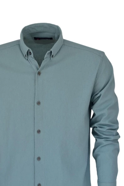 Erkek Pamuklu Yazlık Uzun Kol Gömlek 9622 BGL-ST03739 - Resim 10