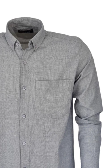 Erkek Pamuklu Yazlık Uzun Kol Gömlek 9622 BGL-ST03739 - Resim 8