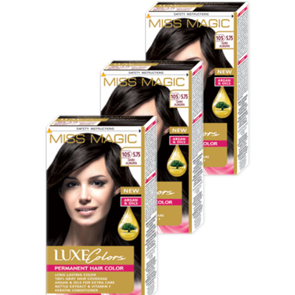 Mıss Magıc 5.75 Koyu Kestane (Dark Aubum) 3 lü Set Boya - Resim 2
