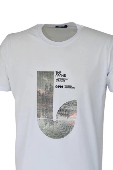 Erkek Sıfır Yaka Baskılı Tişört BGL-ST03767 - Resim 7