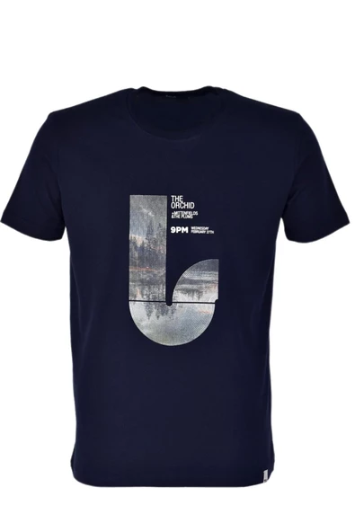 Erkek Sıfır Yaka Baskılı Tişört BGL-ST03767 - Resim 3