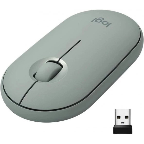 Logitech M350 Pebble Sessiz Kablosuz Kompakt Mouse - Okaliptus - 4