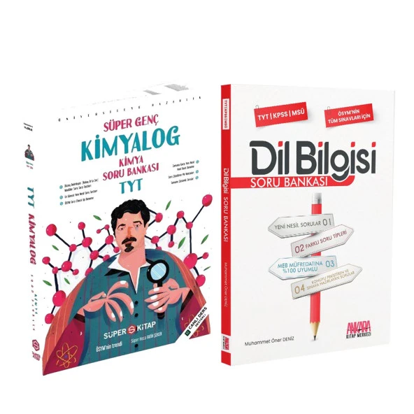 Süper Kitap TYT Kimya ve AKM Dil Bilgisi Soru Bankası Seti 2 Kitap